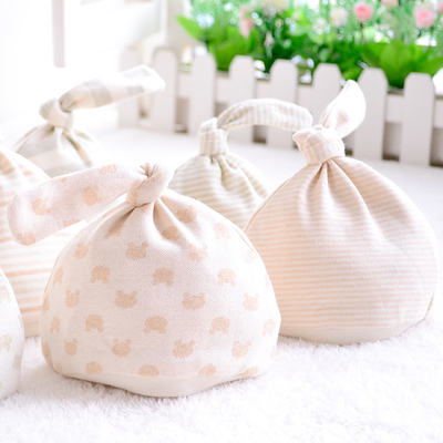 婴儿帽纯棉春秋季双层新生儿胎帽彩棉宝宝睡眠