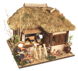 正品比利日本海外代购diy小屋 农家乐园生日礼物男女 复古稻草房