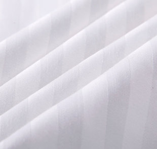 宾馆床品布料纯棉缎条棉布纯白缎条布料三公分缎条面料特价