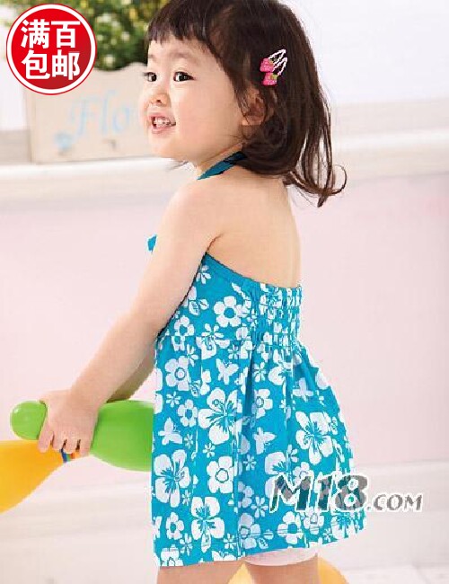 <em>淘宝网天天特价女童装</em>夏款宝宝沙滩裙吊带裙子