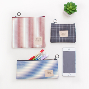 韩国创意文具条纹笔袋