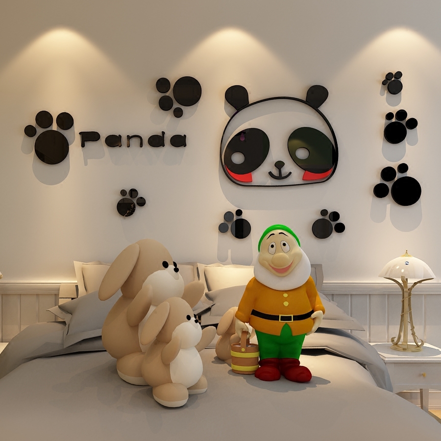 查看淘宝可爱熊猫亚克力3d水晶立体墙贴儿童房电视背景墙客厅创意卧室