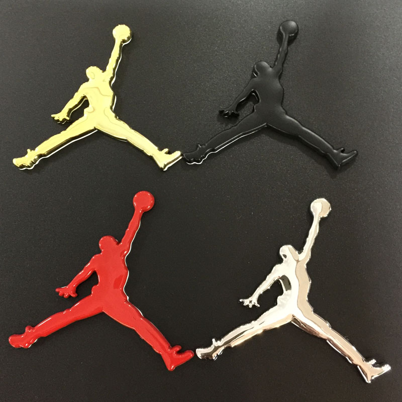 air jordan乔丹AJ标志3d立体金属侧标黑色飞人汽车贴纸装饰贴车标 - 360购物