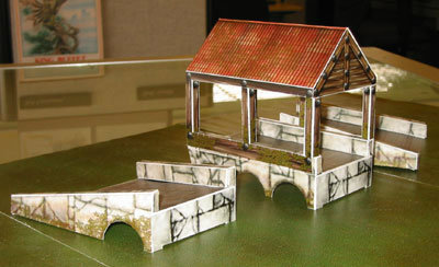 diy手工益智剪纸折纸 场景搭配 桥 石桥 拱桥 3d立体拼装纸模型