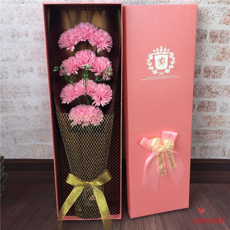 生日礼物送妈妈老师实用女生朋友礼品个性创意康乃馨香皂花束礼盒