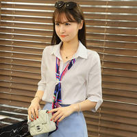 短袖白色衬衫女2016夏装韩版范宽松棉麻套头