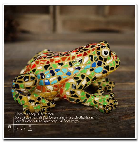 【西班牙:青蛙】文艺复兴哥特式 彩色拼接 工艺品摆件