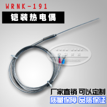 J型铠装 191温度传感器可弯曲 热电偶探头探针式热电阻WRNK