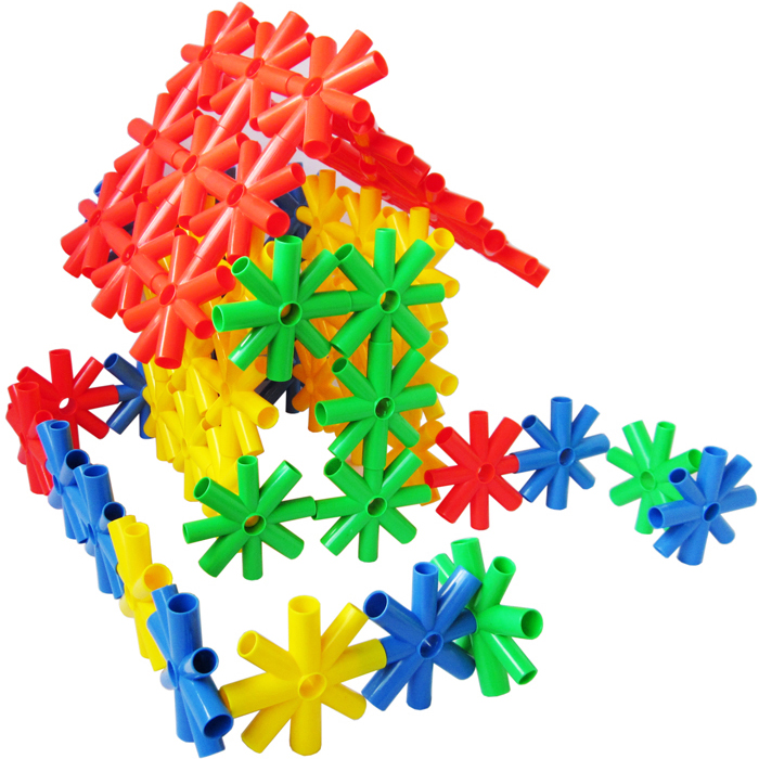 潜力雪花大号星星积木 塑料拼搭拼插积木 儿童早教益智类玩具60件