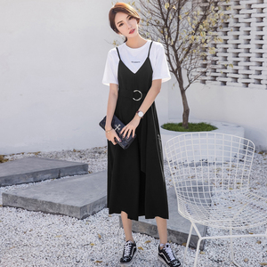 吊带七分裤韩版阔腿裤