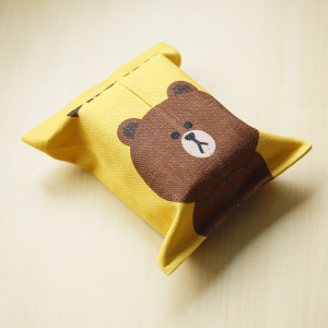 Line小熊创意棉麻纸巾袋