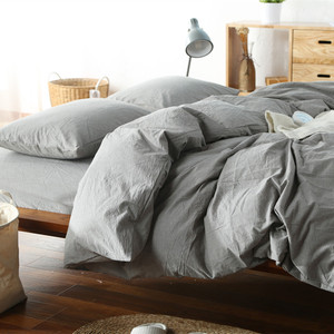 无印简约水洗棉四件套