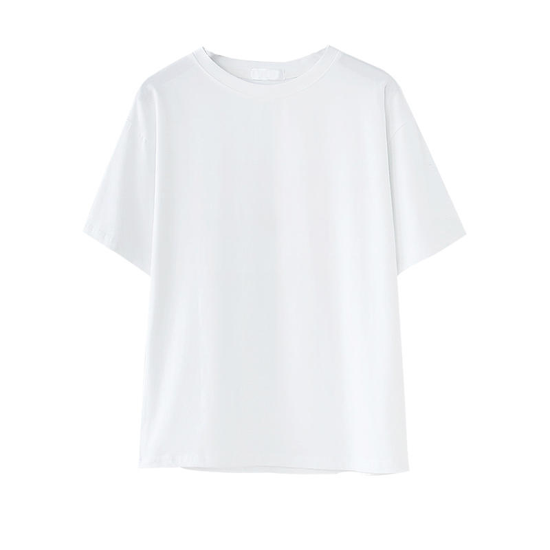 夏季韩版大码纯白宽松纯棉打底衫中袖t纯色五分袖白色t恤女短袖
