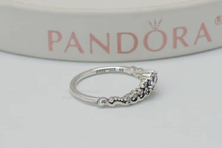 现货正品pandora/潘多拉17秋925银 童话之冕925银戒指196226cz