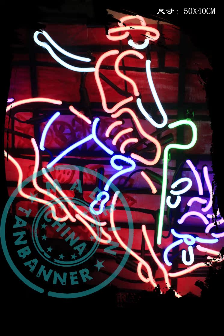 tanbanner neon 美国野马西部牛仔 酒吧艺术霓虹灯 n167