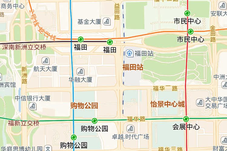 深圳市福田区街道地图高清定制房地产中介代理快递公司办公室画芯