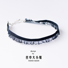 choker原宿脖子饰品简约黑色蕾丝韩国短款颈链颈带项圈女锁骨项链