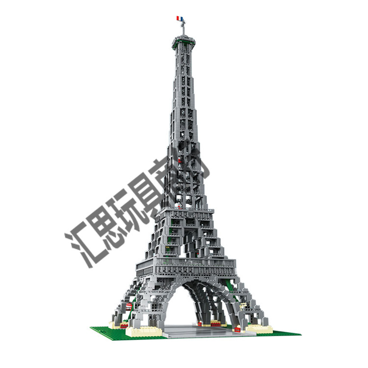乐拼17002兼容乐高街景系列巴黎埃菲尔铁塔拼装儿童益智积木10181