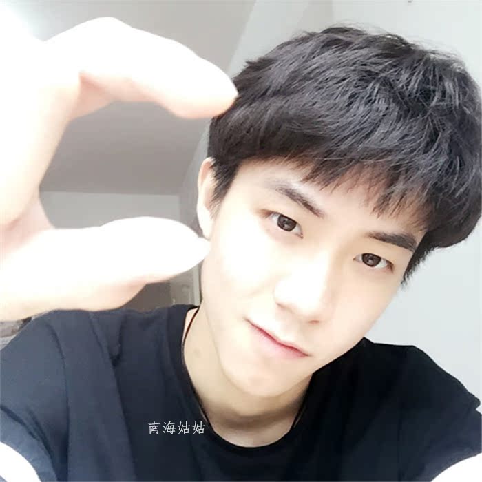 韩版男发型黑色时尚网红同款短直发男士学生帅气中分男生假发包邮