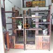 厂家热卖老船木家具博古架茶叶架置物架书架多宝阁原生态可定做