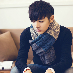 韩版百搭男士长款围巾