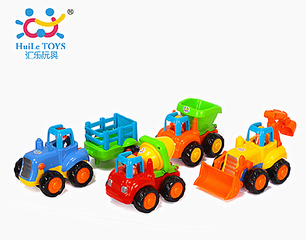 汇乐玩具326快乐工程车队 儿童惯性车 玩具汽车 推土车5只装