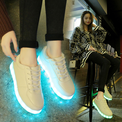 鬼步鞋男 男鞋灯鞋充电情侣运动鞋USB发光鞋