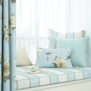 清爽薄荷绿美式飘窗垫