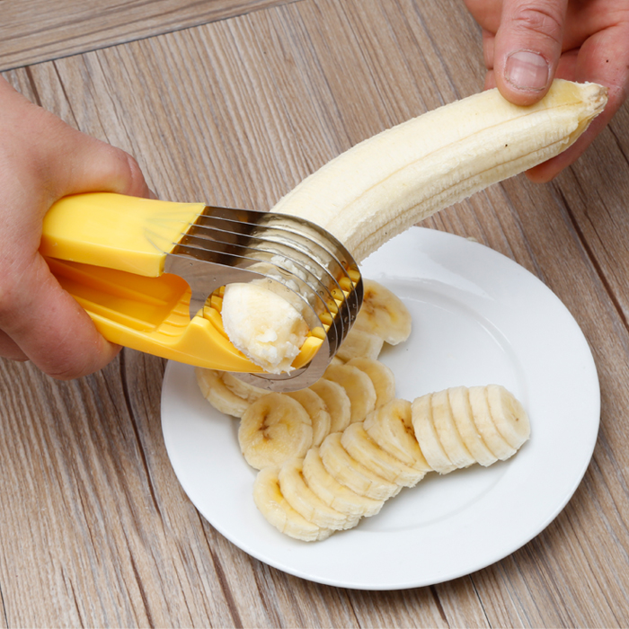 不锈钢香蕉切片器切香蕉器水果分割器火腿肠切割器多功能水果刀