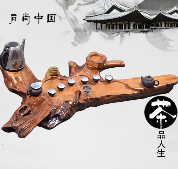 树根天然整块根雕茶盘实木特价包邮大中小号功夫排水茶具茶台海托