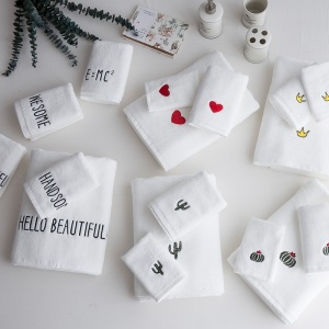 ins刺绣洗脸毛巾面巾纯棉