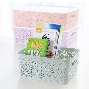 镂空桌面收纳盒塑料三件套