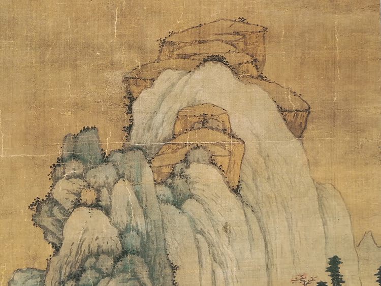 1:1沈周青绿山水名家真迹国画艺术微喷古代名画复制品