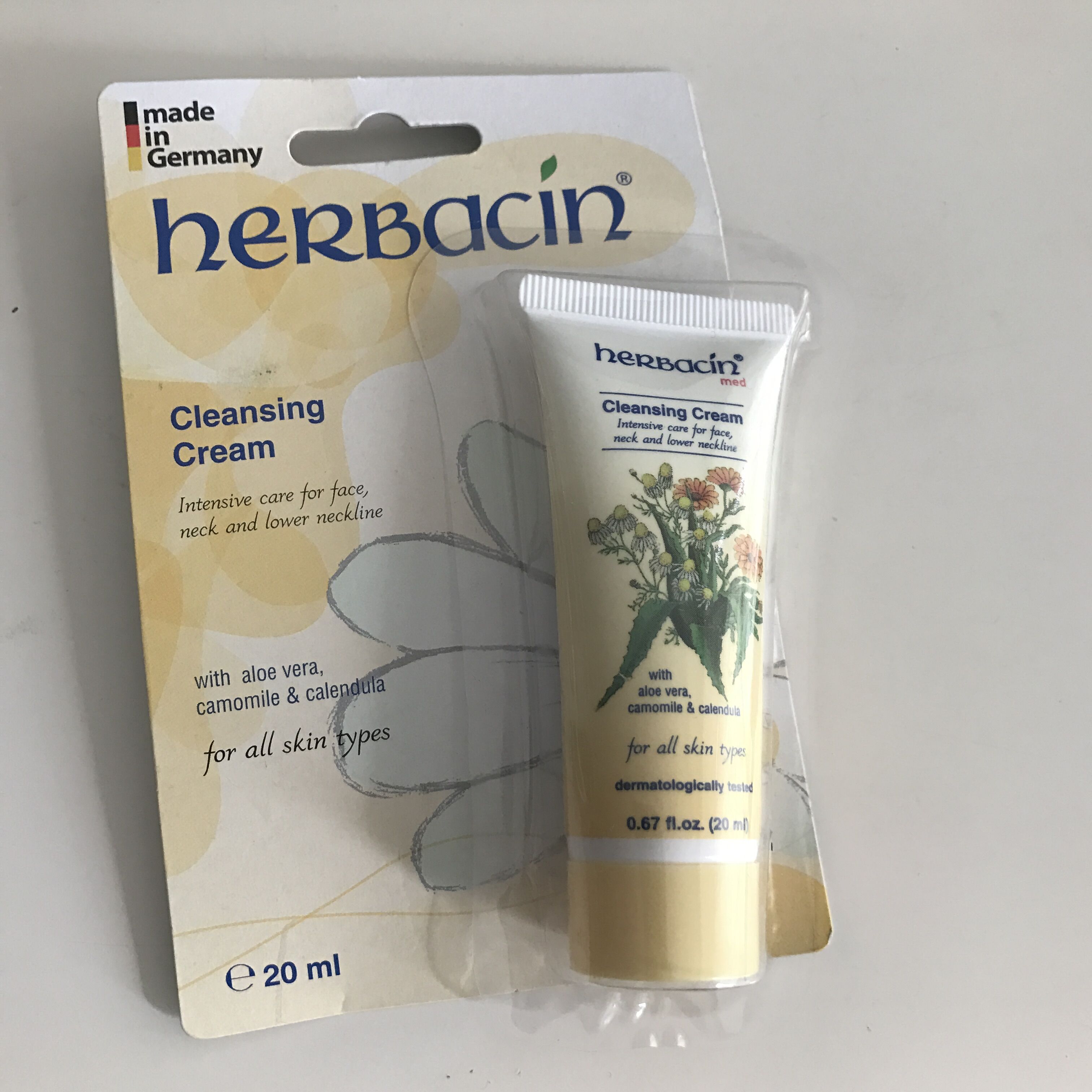 herbacin/贺本清德国小甘菊洗面奶20/75ml 女男士舒缓补水控油-新