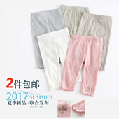 儿童纯色裤 子薄款 短裤 夏七分纯棉童装 宝宝安全裤 夏装 女童打底裤