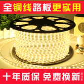 led灯带吊顶家用客厅户外防水长条七彩变色线灯220v贴片霓虹灯软