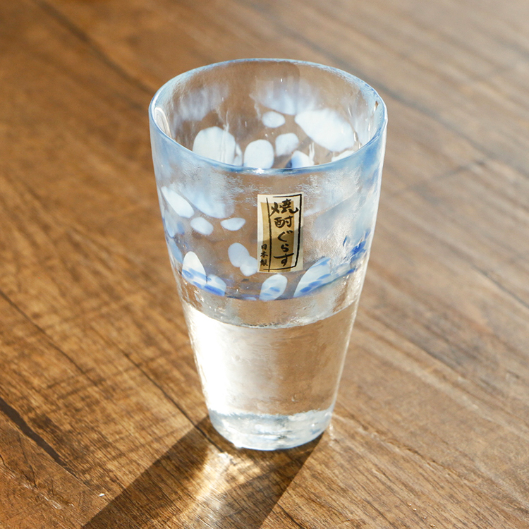 预定|授权行货日本石冢硝子津轻纯手工制作水晶玻璃杯蓝色杯礼物