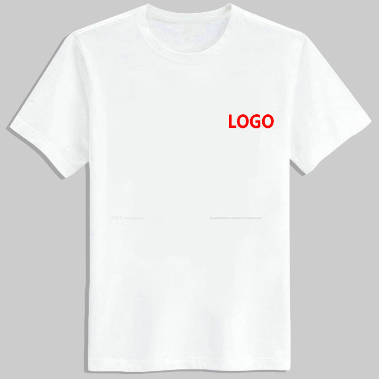 空白白色圆领t恤定制短袖夏季男女文化衫广告衫diy定做logo印字图