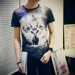 夏季9.9元包邮霸气衣服男士短袖特价t恤男生圆