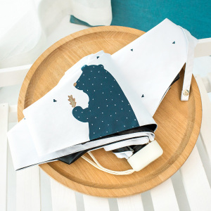 小清新折叠黑胶晴雨伞