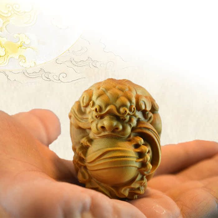 小叶黄杨木雕手把件实木文玩把玩件雕刻品汽车挂件装饰品招财貔貅