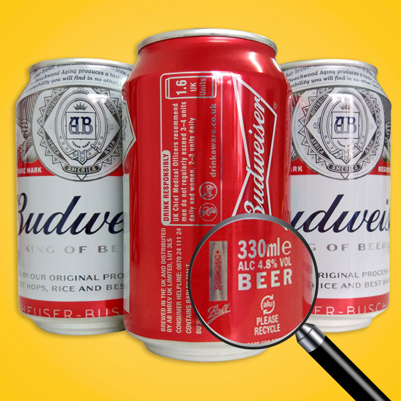 budweiser 百威啤酒 英国进口版百威 330ml*10听整箱包邮度数更高