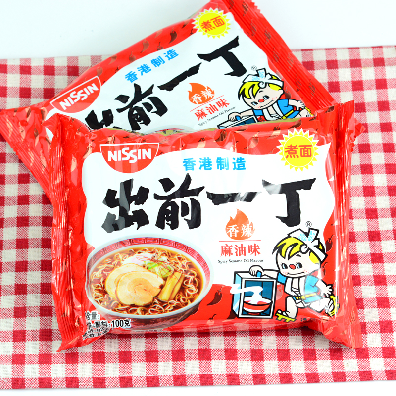 香港进口 日清 出前一丁香辣麻油味油炸方便面100g 速食面泡面