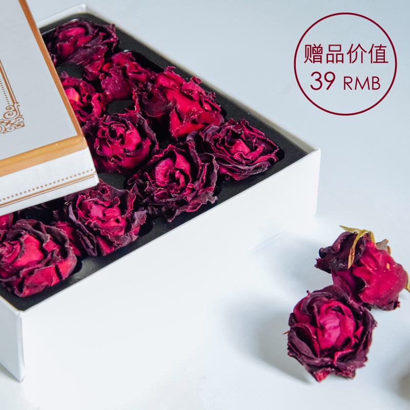 三寸日光 法国墨红玫瑰花冠茶礼盒 云南纯天然特级女性大玫瑰花茶