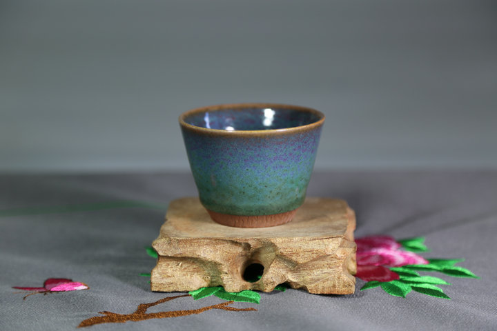 神垕钧瓷全手工杯茶具茶杯高档陶瓷跳刀窑变普洱杯翟群顺丰包邮