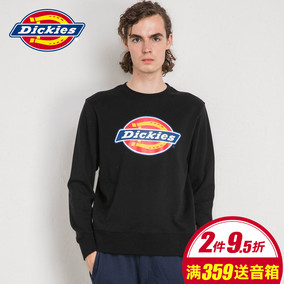 Dickies卫衣男秋季新品情侣款纯棉毛圈布圆领