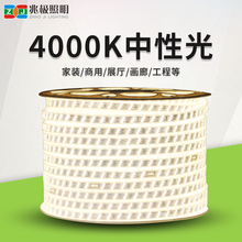 led灯带220v超亮2835双排中性光4000K工程家用商用自然光软灯带