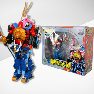 正版神兽金刚2天神地兽变形四合体机器人伏魔牛圣狮王雪羚羊玩具