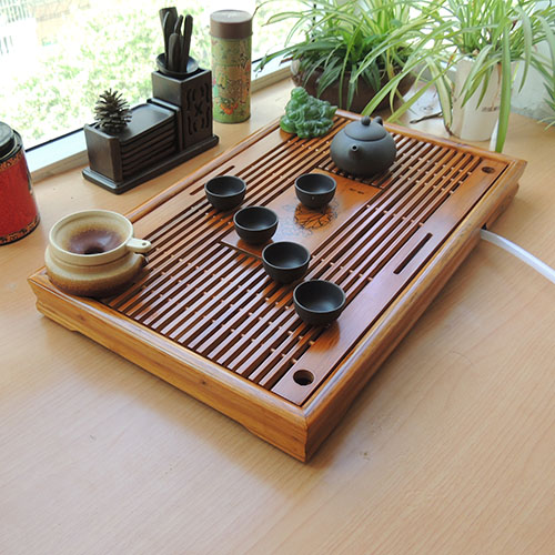 云丰茶具实木茶盘木制抽屉功夫茶具茶海家用简约茶托排水茶台包邮