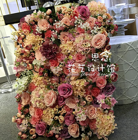 仿真绢花玫瑰花花墙装饰婚庆花墙背景墙仿真植物花墙橱窗影楼花设